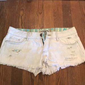 Faded distressed shorts